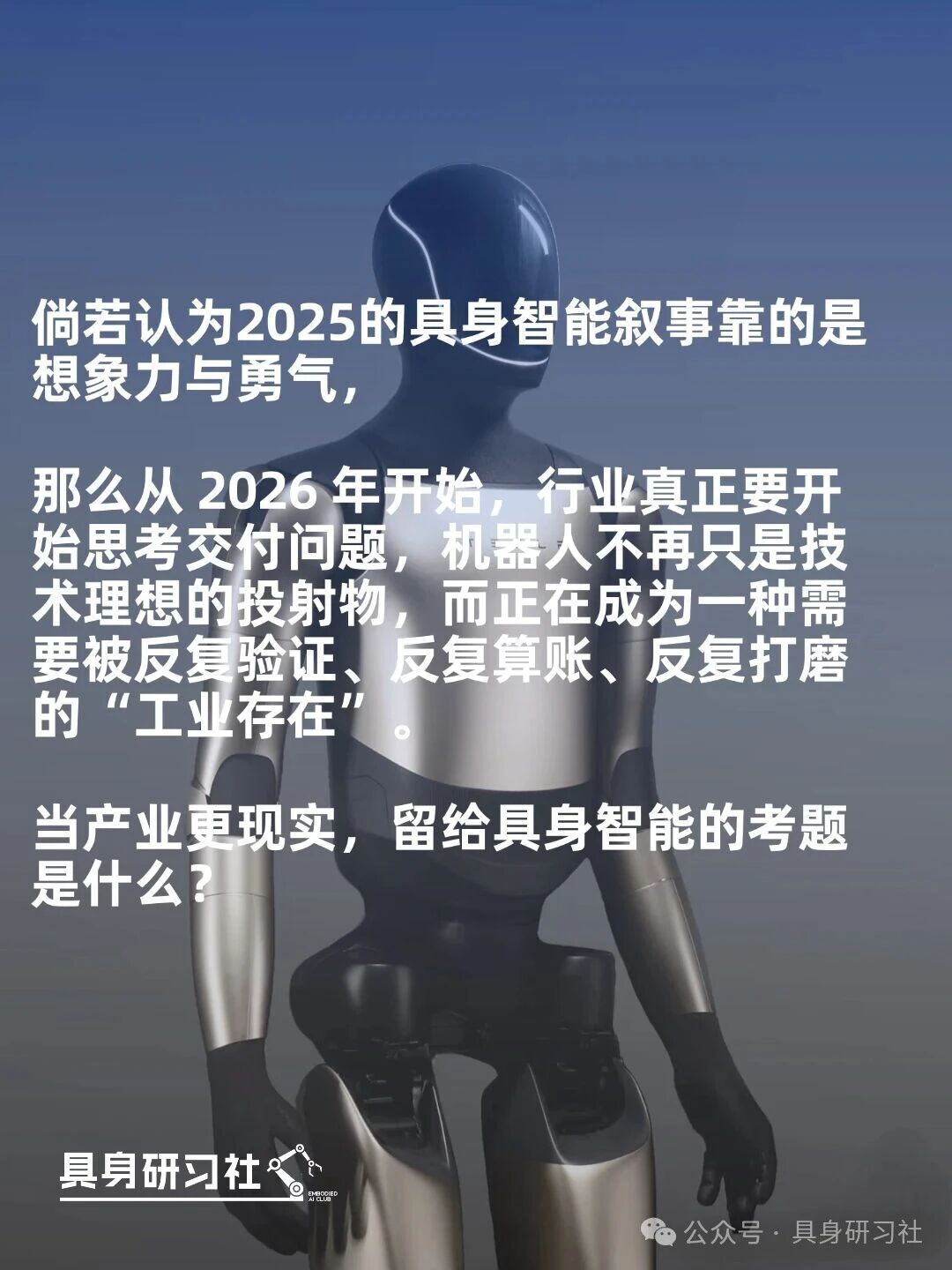 2026年具身智能前瞻与警言